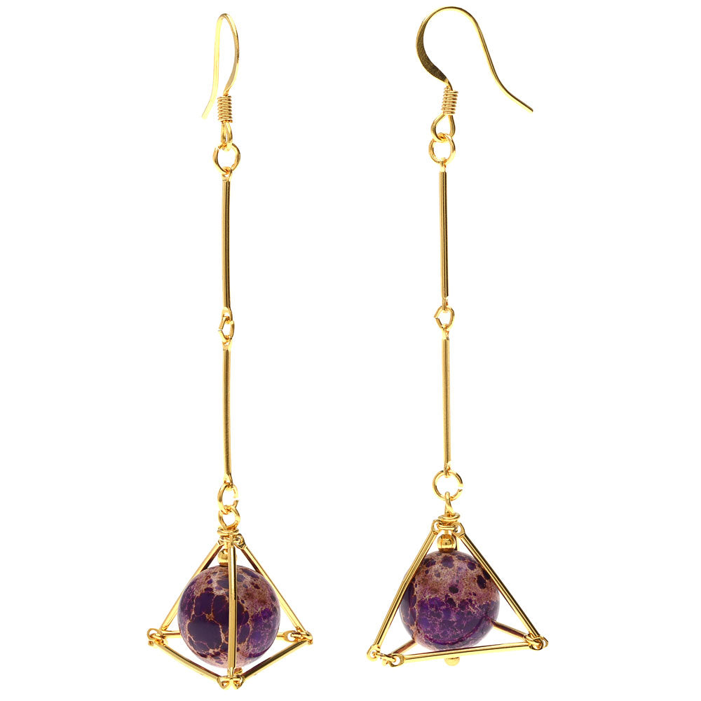 Retired - Geometric Gemstone Earrings