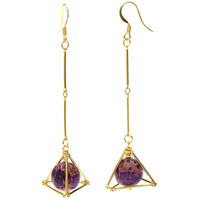 Retired - Geometric Gemstone Earrings