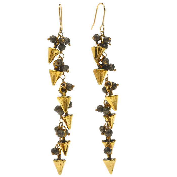 Retired - Pyrite Spike Earrings
