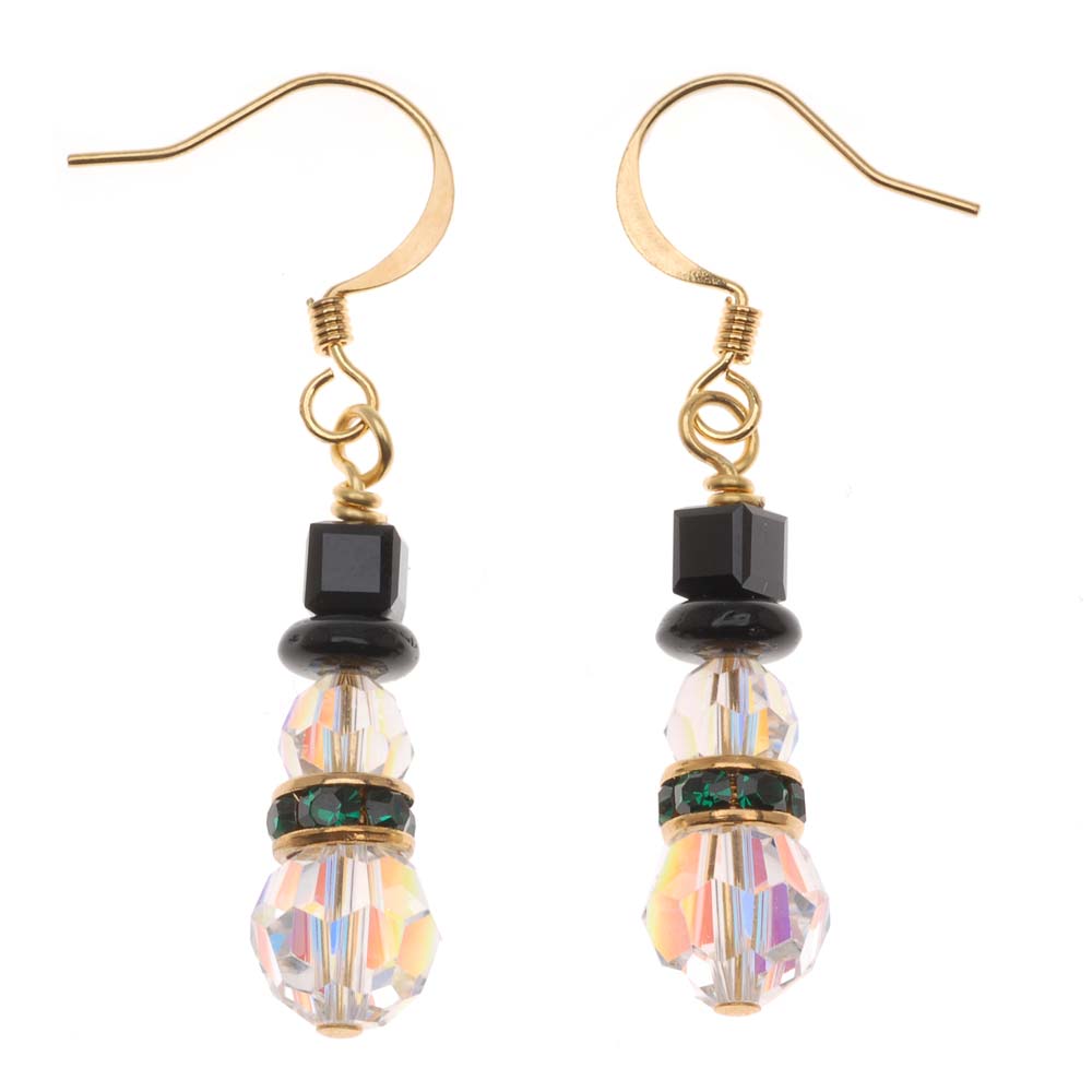 Retired - Crystal Snowman Earrings