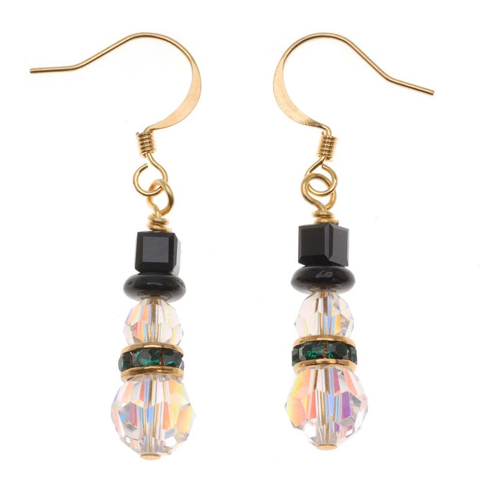 Retired - Crystal Snowman Earrings