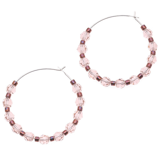 Retired - Raspberry Rose Hoop Earrings