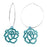 Retired - Turquoise Rose Hoop Earrings