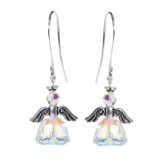 Starry Night Angel Earrings - Silver