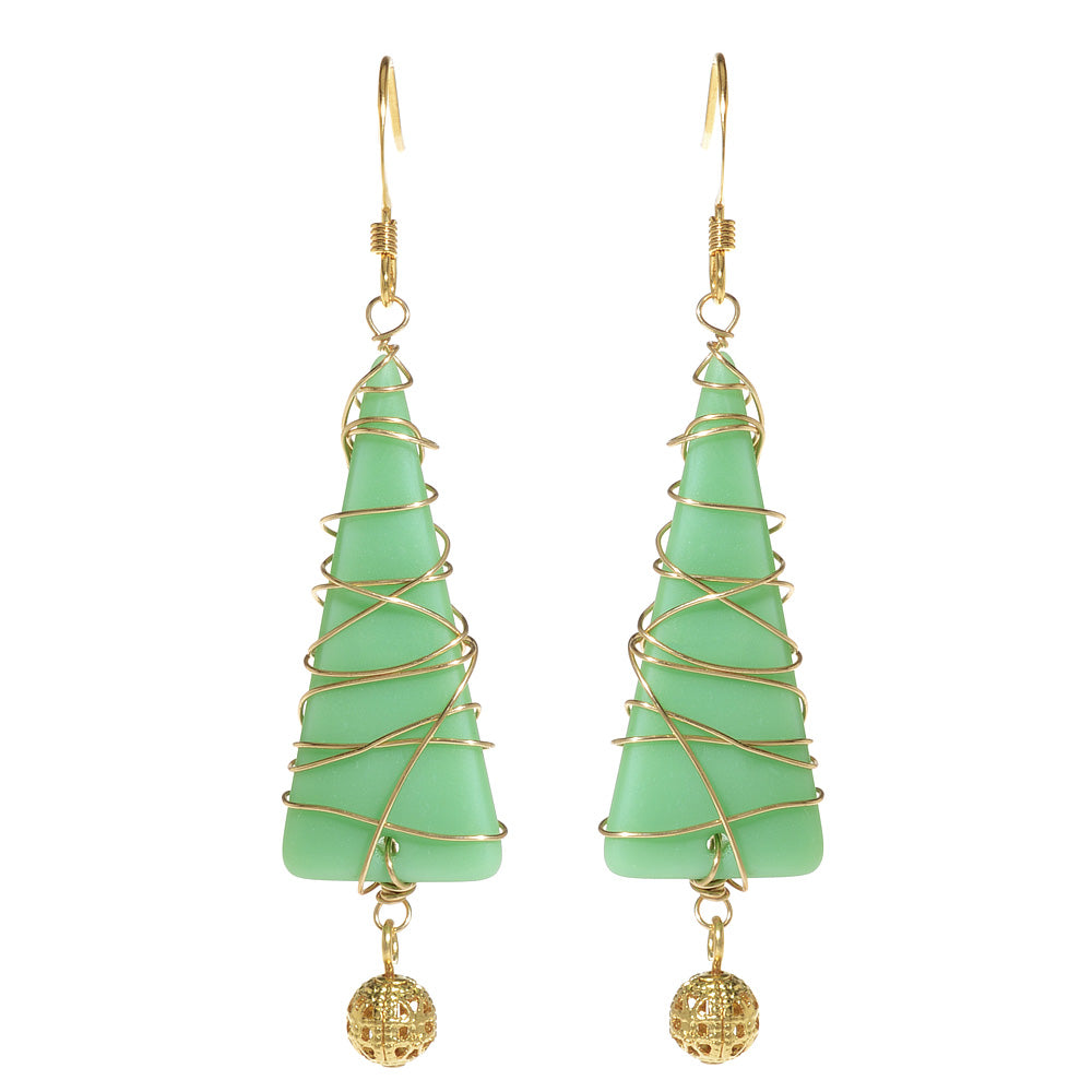 Retired - Christmas Wrappings Tree Earrings