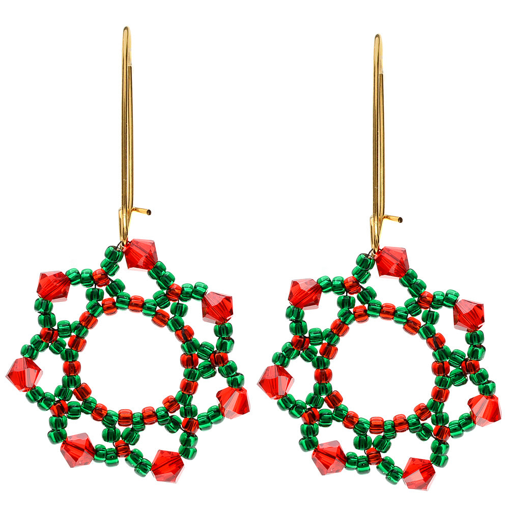 Festive Holiday Flower Earrings