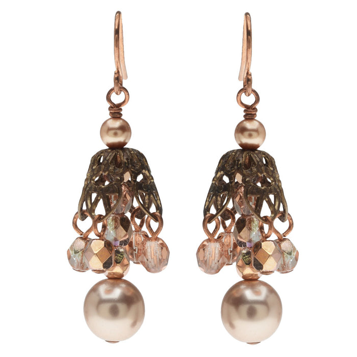 Retired - Sepia Rose Earrings