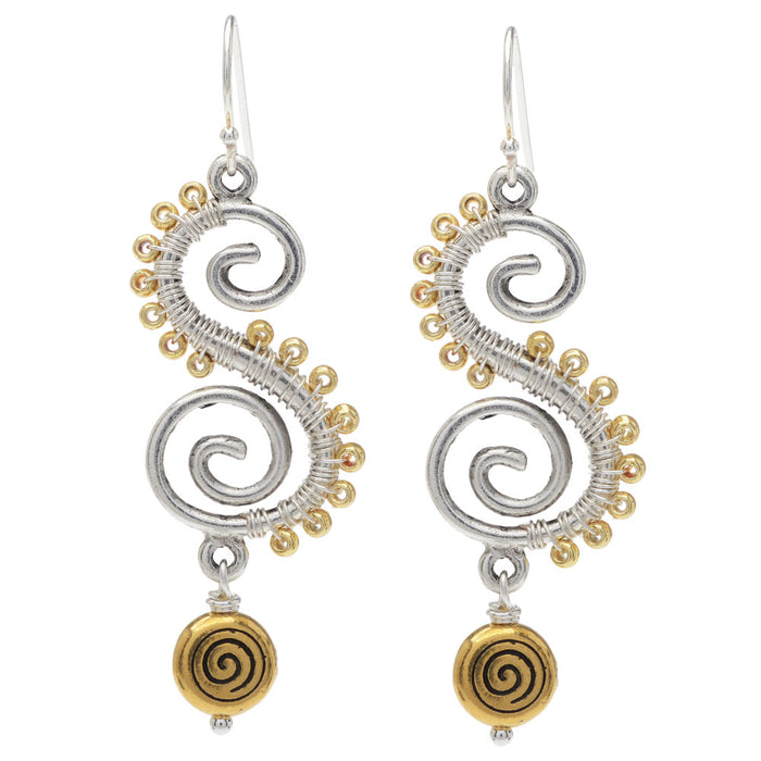 Retired - Serpentine Spiral Earrings