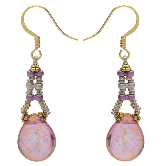 Retired - Infinity Drop Earrings in Rose Luster