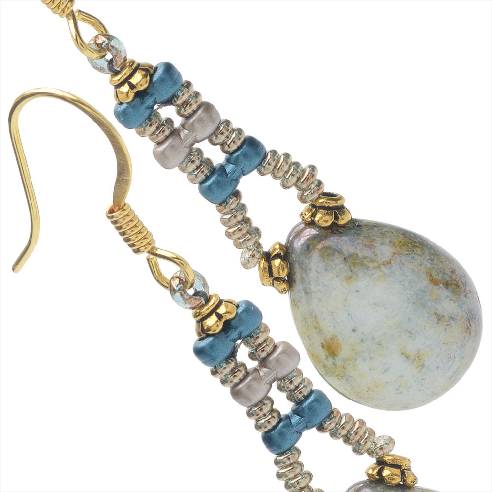Retired - Infinity Drop Earrings in Teal Luster