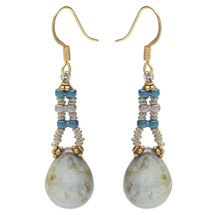 Retired - Infinity Drop Earrings in Teal Luster