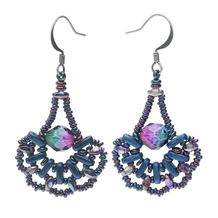 Peacock's Pride Earrings in Blue