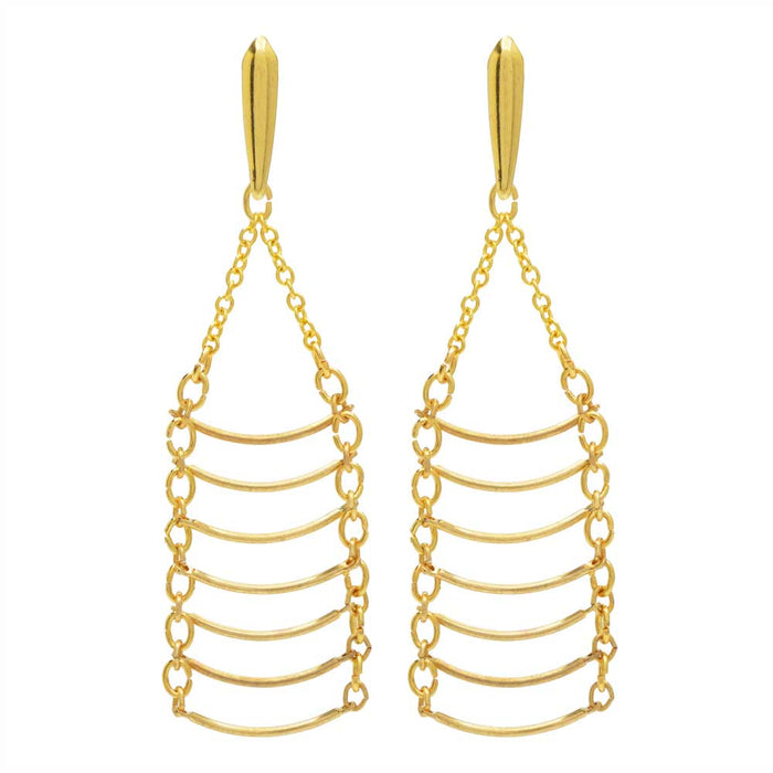 Retired - Scalloped Bar Chain Earrings