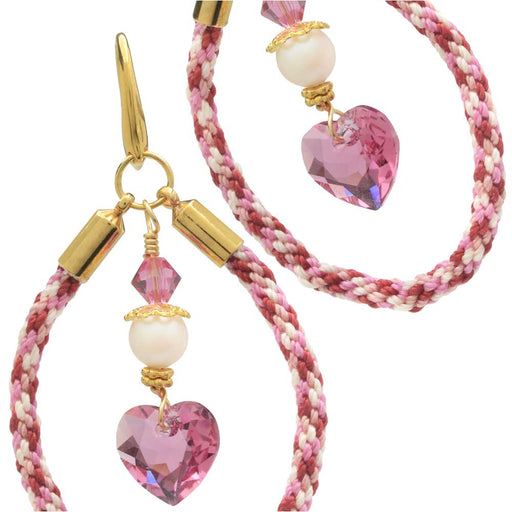 Retired - Kumihimo Loop Earrings in Rouge