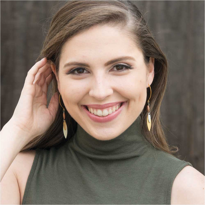 Retired - Antiqued Navette Leaf Earrings