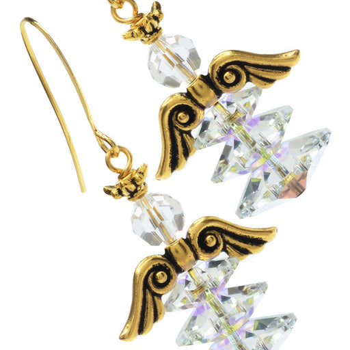 Ruffled Skirt Holiday Angel Earrings