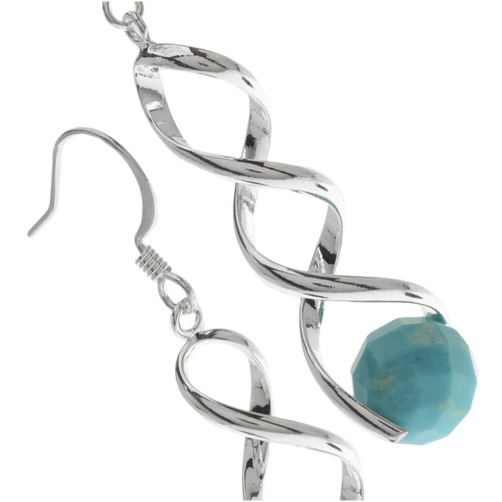 Pinch Bail Gemstone Earrings in Turquoise