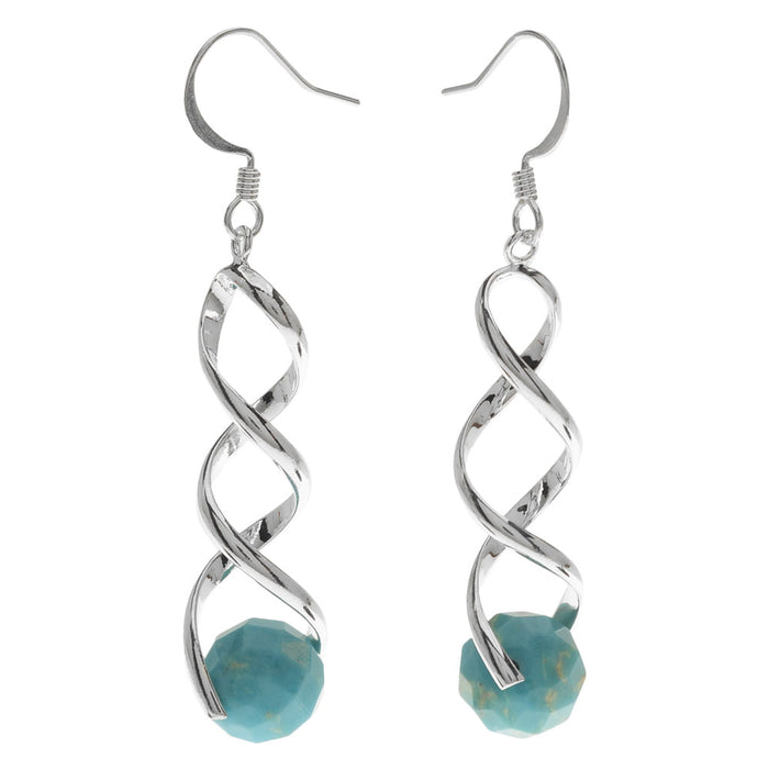 Pinch Bail Gemstone Earrings in Turquoise