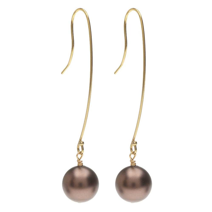 Velvet Brown Pearl Earrings