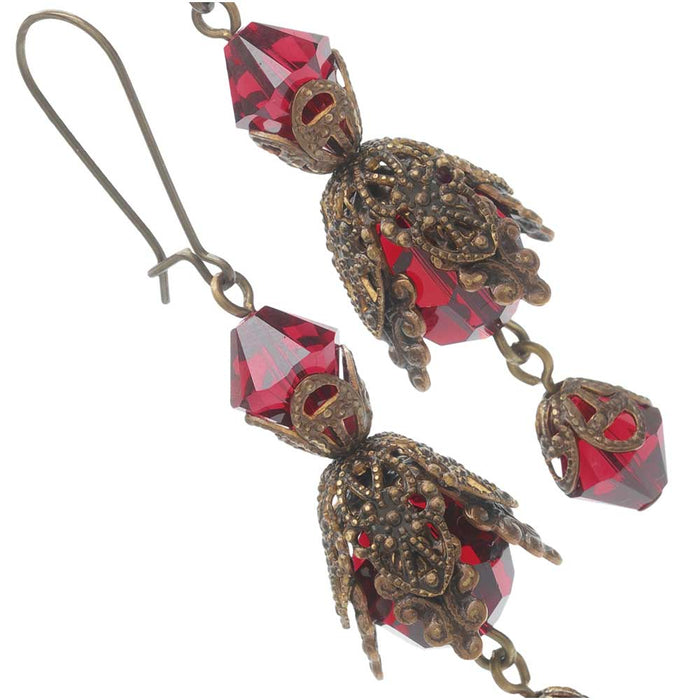 Scarlet Filigree Earrings (Reboot)