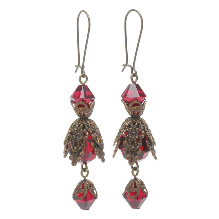 Scarlet Filigree Earrings (Reboot)