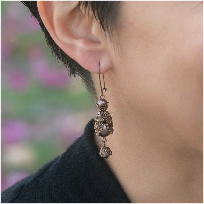 Retired - Velvet Brown Filigree Earrings