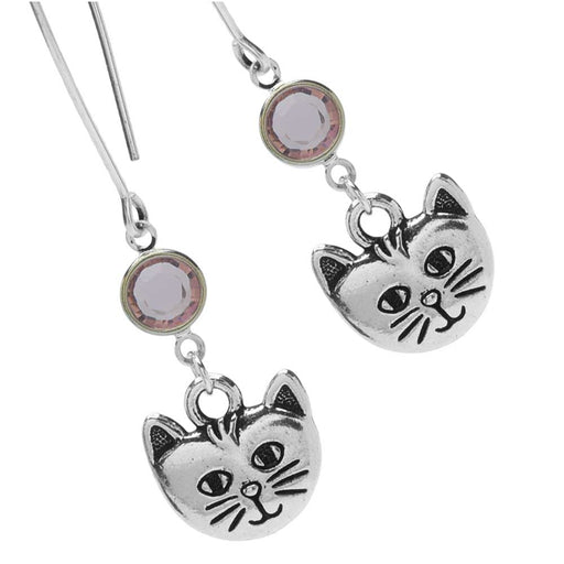 Meow Meow Kitty Earrings in Silver (Reboot)