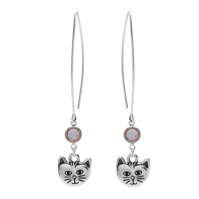 Meow Meow Kitty Earrings in Silver (Reboot)