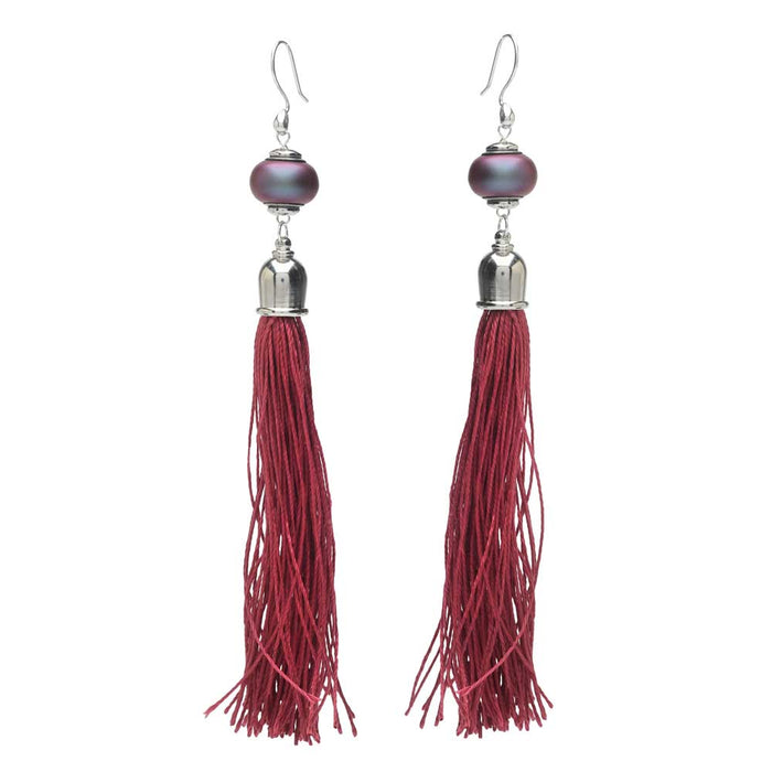 Retired - Decadent Tassel Earring in Maroon