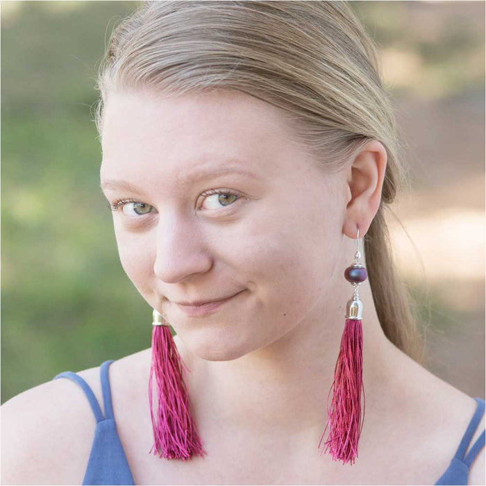 Retired - Decadent Tassel Earring in Maroon