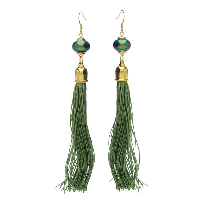 Retired - Decadent Tassel Earring in Green