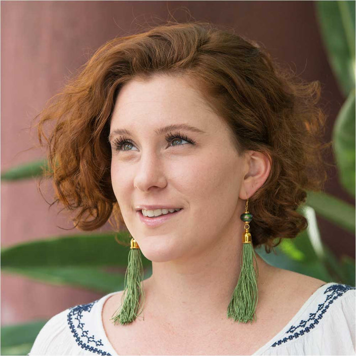 Retired - Decadent Tassel Earring in Green