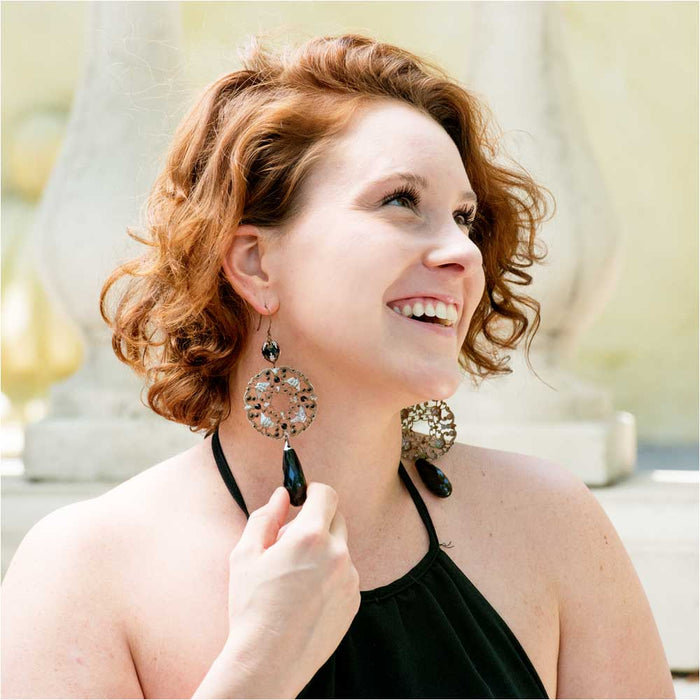 Retired - Deco Patina Statement Earrings