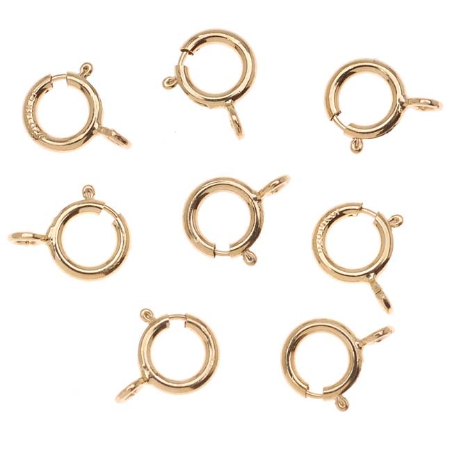 Spring Ring Clasps, Round with Open Ring 5.5mm, 14K Gold-Filled (4 Pieces)