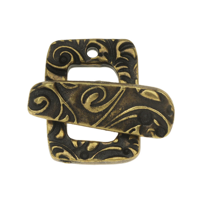 TierraCast Clasp, Jardin Toggle Clasp 20mm, 1 Set, Brass Oxide Finish
