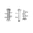 Slide Tube Clasps, 2-Strand with Vertical Loops 16.5x4mm, Silver Plated (4 Sets)