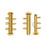 Slide Tube Clasps, 3-Strand with Vertical Loops 21.5x4mm, Gold Plated (2 Pieces)