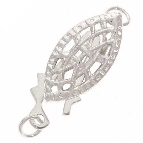 Sterling Silver Filigree Pearl Clasp 15x6mm (1 pcs)