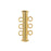 Magnetic Clasps, 3-Strand Slide Tube 22x4mm, Gold Plated (1 Set)