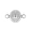 Magnetic Clasps, Smooth Round Ball with Loops 10mm Diameter, Silver Tone Brass (1 Set)