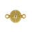 Magnetic Clasps, Smooth Round Ball with Loops 10mm Diameter, Gold Tone Brass (1 Set)