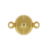 Magnetic Clasps, Smooth Round Ball with Loops 10mm Diameter, Gold Tone Brass (1 Set)