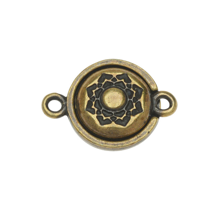 TierraCast Magnetic Clasps, Lotus 14x20.5mm, Brass Oxide Finish (1 Set)