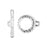 Toggle Clasps, Hammered Craftsman 16.5mm, White Bronze Plated by TierraCast (1 Set)