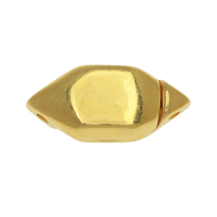 Cymbal Magnetic Clasps for GemDuo Beads, Ralaki, Diamond Shaped 15x6.5mm, 24K Gold Plated (1 Set) (1 Set)