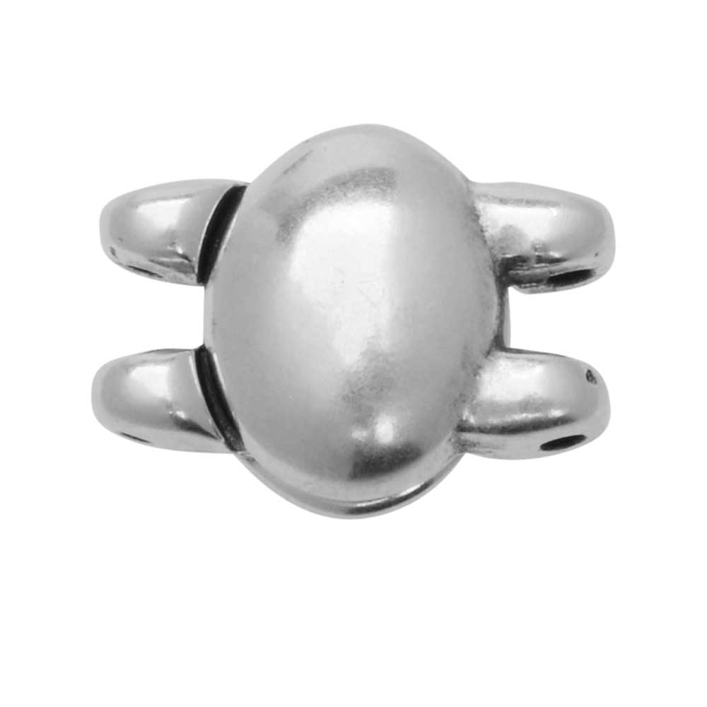 Cymbal Magnetic Clasps for SuperDuo Beads, Kypri, Oval 13x10mm, Antiqued Silver (1 Set)