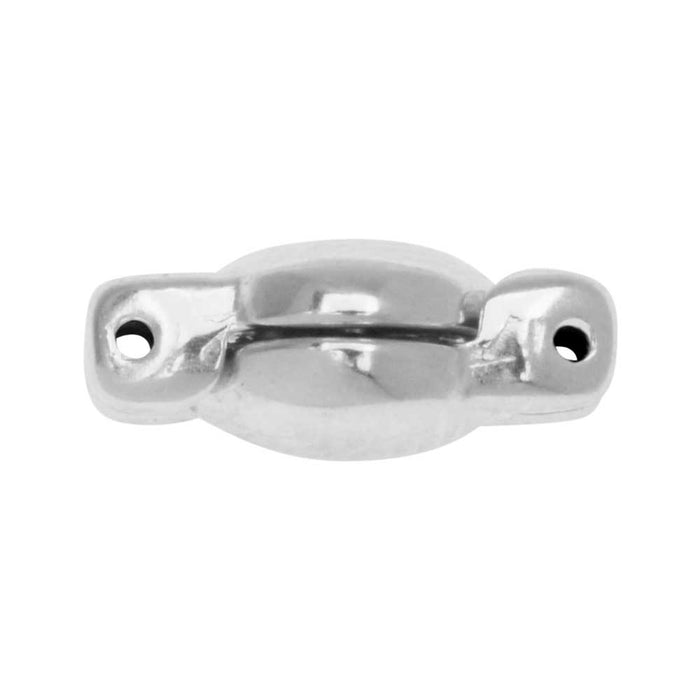 Cymbal Magnetic Clasps for SuperDuo Beads, Kypri, Oval 13x10mm, Antiqued Silver (1 Set)