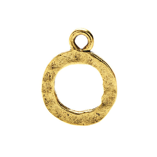 Nunn Design Toggle Clasps, Hammered Toggle Ring 17mm, Antiqued Gold (1 Piece)