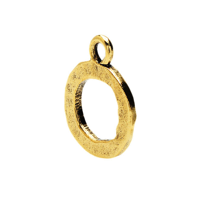 Nunn Design Toggle Clasps, Hammered Toggle Ring 17mm, Antiqued Gold (1 Piece)