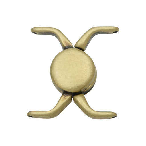 Cymbal Magnetic Clasps for 11/0 Delica Beads, Kissamos, Round 17x17.5mm, Antiqued Brass Plated (1 Set)